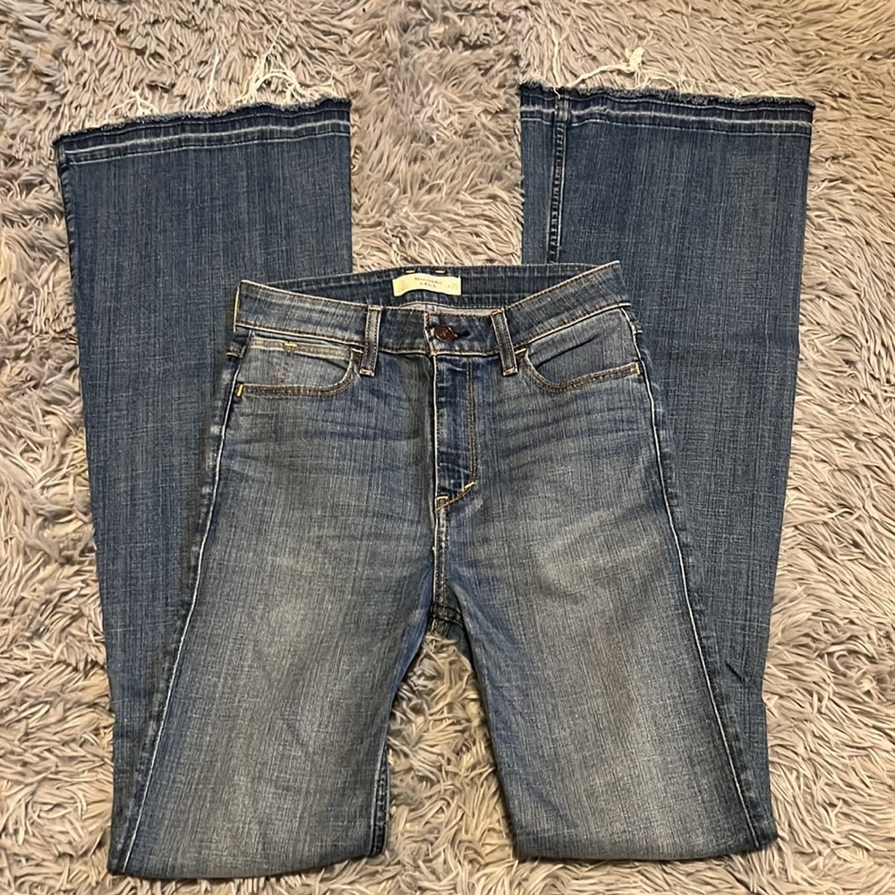 A&F Distressed Ultra Flare Jeans - Picture 5 of 7